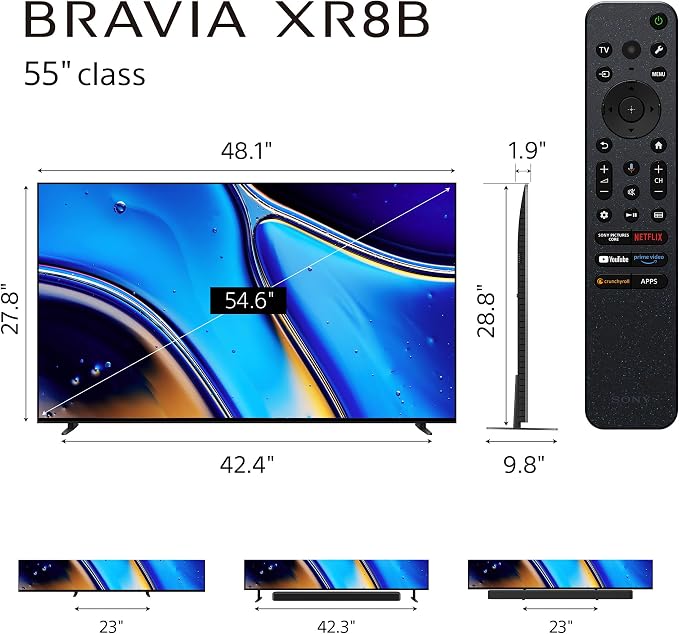 Sony 55 Inch BRAVIA XR8B OLED 4K HDR Smart Google TV (K-55XR8B) | XR Processor with AI Technology, Dolby Vision/Atmos, Exclusive Features for PlayStation®5, 4K movie credits included - Image 2