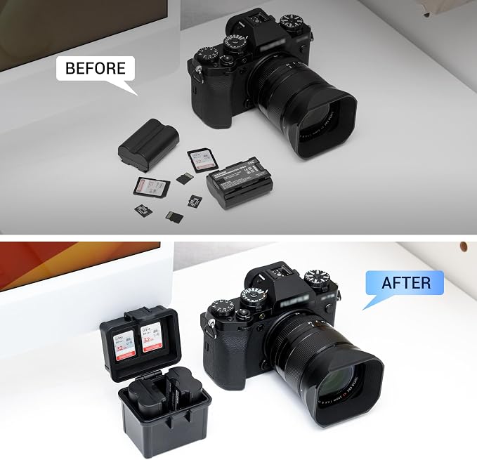JJC Portable Camera Battery Memory Card Case, Battery Holder Organizer Box - Image 7