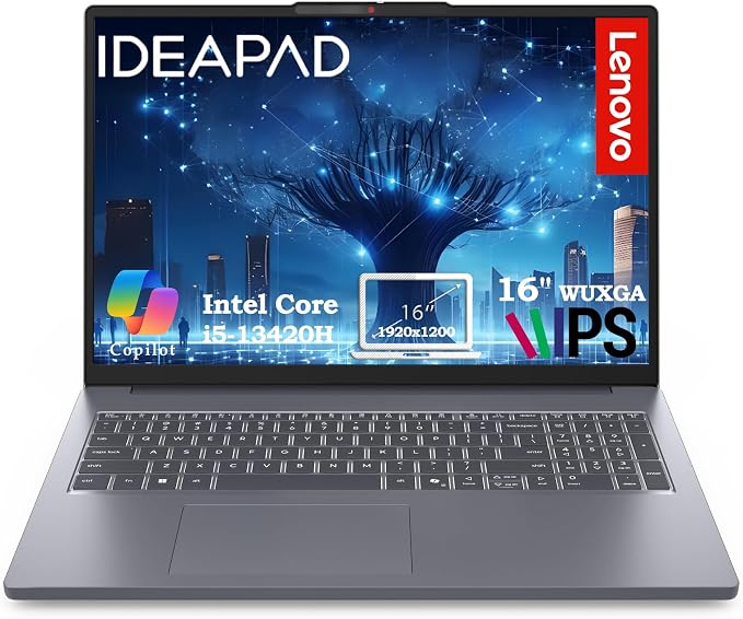 Lenovo Business Laptop, 16GB RAM, 512GB SSD, i5-13420H | High-Compute H-Series CPU, 16" FHD+, Win 11, for Power Users & Professionals by LENOVO