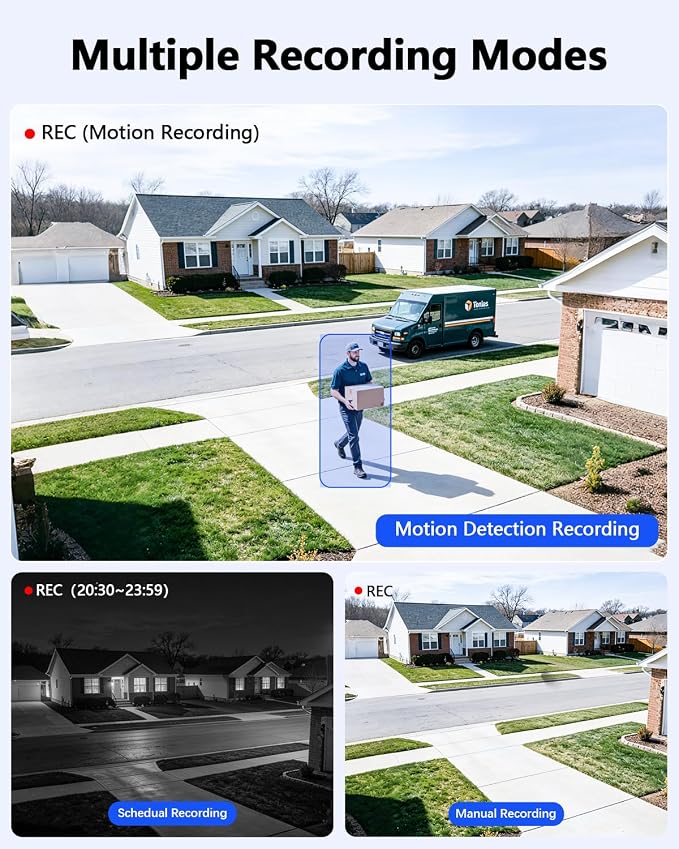 【90ft Super Night Vision】 5MP Outdoor Wired Security Camera System, Home Video - Image 9