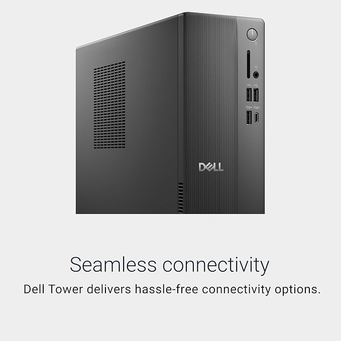 Dell Slim Desktop ECS1250 - Intel Core i3 14100 Processor, 8GB DDR5 RAM, 512GB SSD, WiFi 6, Intel UHD Graphics 730, Windows 11 Home, Onsite Service - Black - Image 2