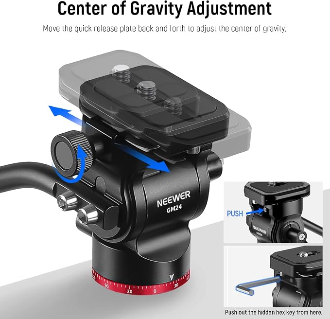 NEEWER Tripod Fluid Head Pan Tilt Head - Image 5