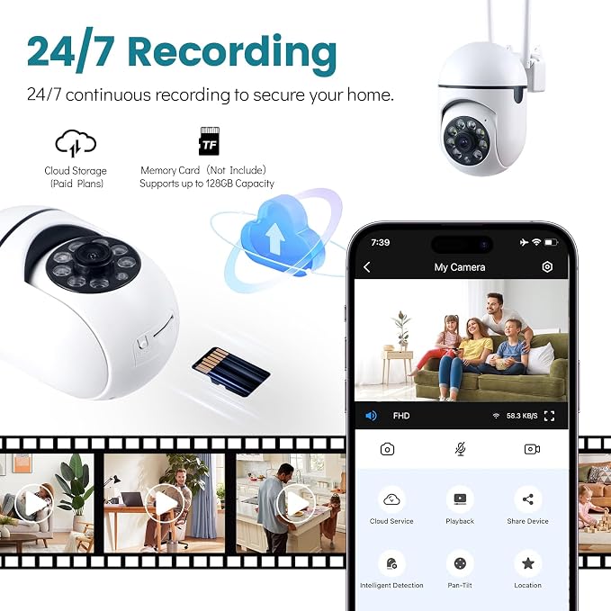 Security Camera Indoor 1080P Wired, Pan/Tilt Control, Two-Way Audio, Easy Setup - Image 7