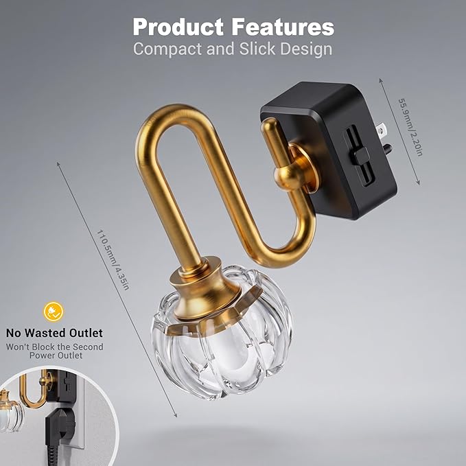 JandCase Night Light, Night Lights Plug into Wall, Glass LED Nightlight - Image 6