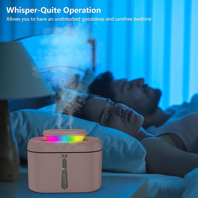 SZO Humidifiers for Bedroom, 2.5L Capacity, Auto Shut-Off, Easy to Fill & Clean, 16 dB Quiet Ultrasonic Humidifier for Large Room, Plants, Baby Nursery, Indoor, Night Light(soft pink) - Image 5