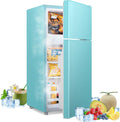 2.4 Cu.ft Mini Fridge Small Refrigerator Dual Door Plastic Shelves Apartment Size Fridge for Personal Seven Temp Gear Blue by TACOOL