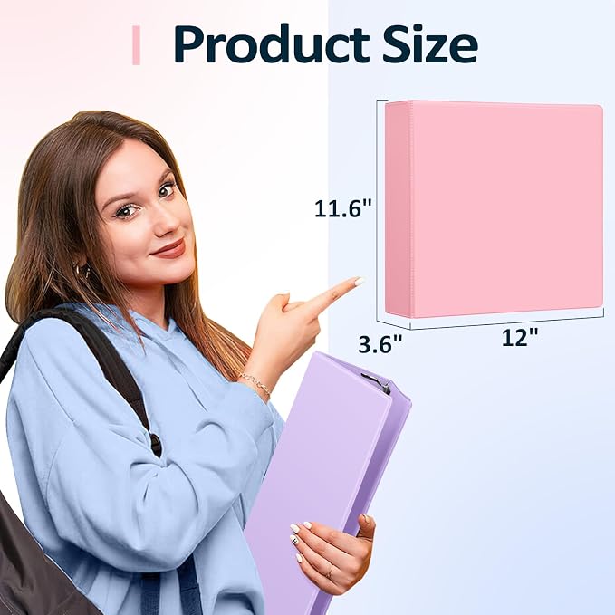 Sooez BinderX Extra Durable 3 Inch 3 Ring Binder, D-Ring Large Binders - Image 6
