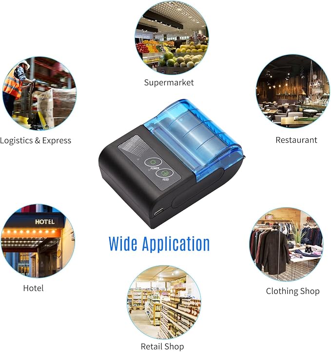 Thermal Printer, Mini Thermal Receipt Printers, Portable USB Receipt Bill - Image 4