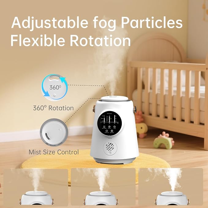 YOGIN Baby Humidifier for Bedroom Nursery – 2.5L Ultrasonic Cool Mist, Ultra-Quiet & Safe for Sleep, Auto Shut-Off, Adjustable Mist, Easy Clean, BPA-Free, for Baby and Kids Room - Image 2