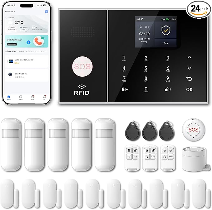PGST WiFi Home Alarm Security System, Wireless DIY Smart Home Burglar Security by PGST