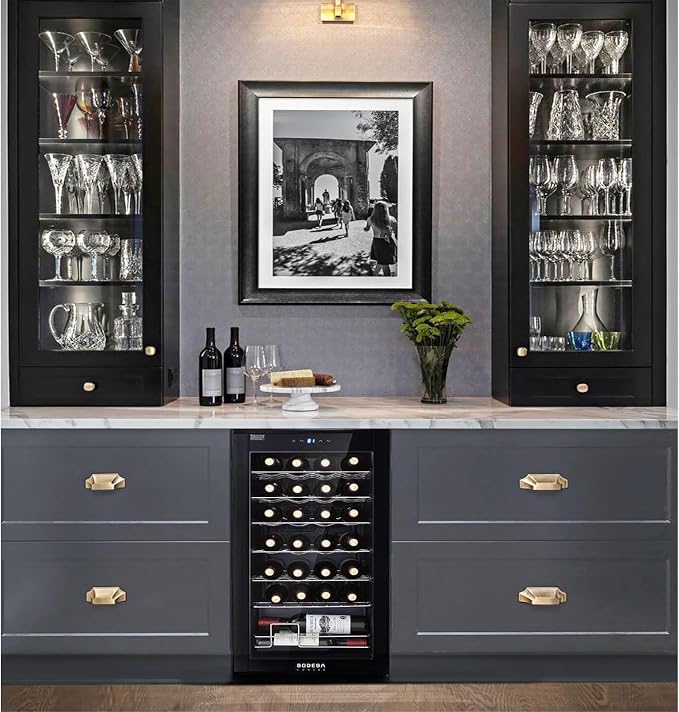 BODEGA COOLER 28 Bottle Wine Refrigerator, Fridge for Kitchen, Room, Office | 7 Shelves, Fast Cooling, Digital Temp Panel, Quiet ≤40dB Operation, Freestanding / Under Counter, UV-Protected Glass Door - Image 9