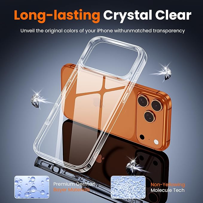 toushion 3 in 1 for iPhone 17 Pro Max Case Clear, Shockproof for Phone Cover - Image 4