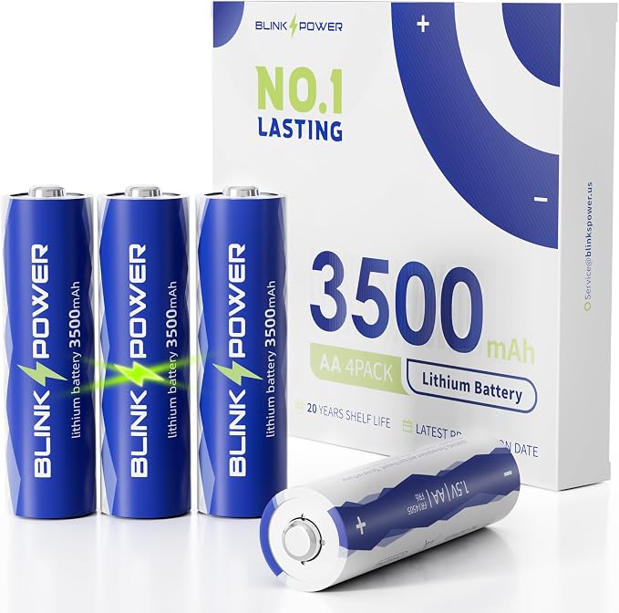Blinkspower™ Lithium Batteries AA 4 Pack, 3500mAh NO.1 Lasting 1.5V Double A by BlinksPower