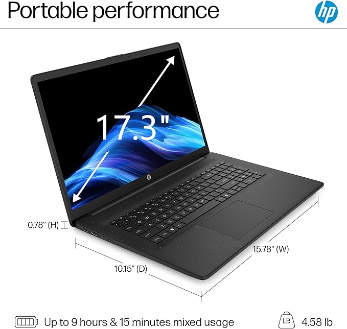 HP Laptop Computer, Intel Ultra 5 225U (2026 Edition), Large 17.3" Display | 16GB DDR5 RAM, 512GB SSD, Long Battery Life, Ideal for Data Processing, Streaming, Photo & Video Editing, Windows 11 Home - Image 7