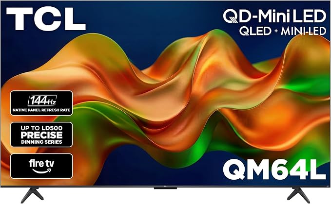 TCL 55 Inch Class QM64L Series | Mini LED QLED 4K HDR Smart Fire TV | 55QM64L, 2026 | 120Hz-144Hz High Brightness, Dolby Vision Atmos, Alexa+ Voice Remote AI Streaming Television | Amazon Exclusive by TCL