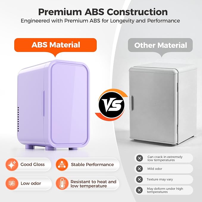 OSTBA Mini Fridge for Skincare, 6 Liter/8 Can 110V AC/DC Portable Thermoelectric Cooler Refrigerators for Bedroom, Skincare, Beverage, Office, Dorm Room and Car, Purple - Image 6