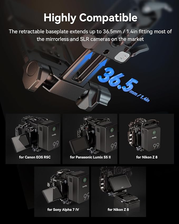 SMALLRIG Foldable V Mount Battery Plate w/QR Plate - Image 3