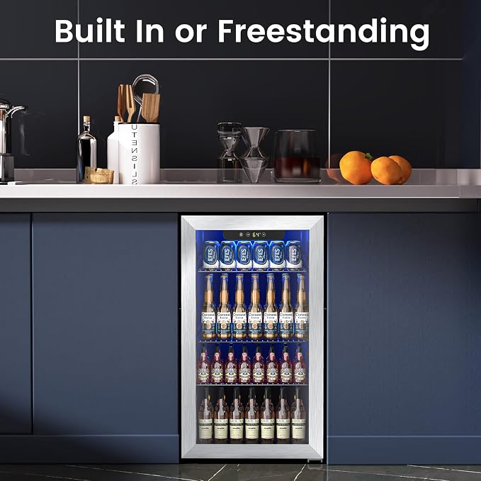 Electactic Mini Fridge 130 Can Beverage Refrigerator Cooler, 3.2 Cu.Ft Drink Fridge forSoda Wine Beer, Digital Temperature Control Cooler for Home, Dorm, Bar - Image 4