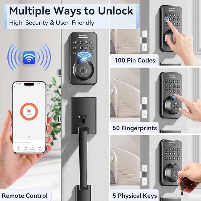 Ulecoce Fingerprint Keypad Deadbolt - Image 2
