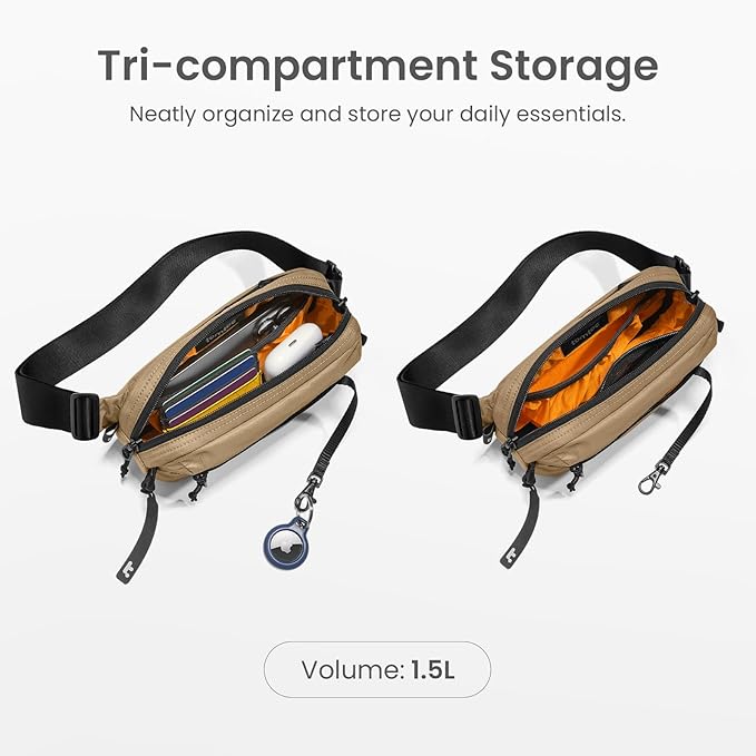 tomtoc 1.5L Sling Bag with RFID Blocking, Crossbody Bag Minimalist Chest - Image 3