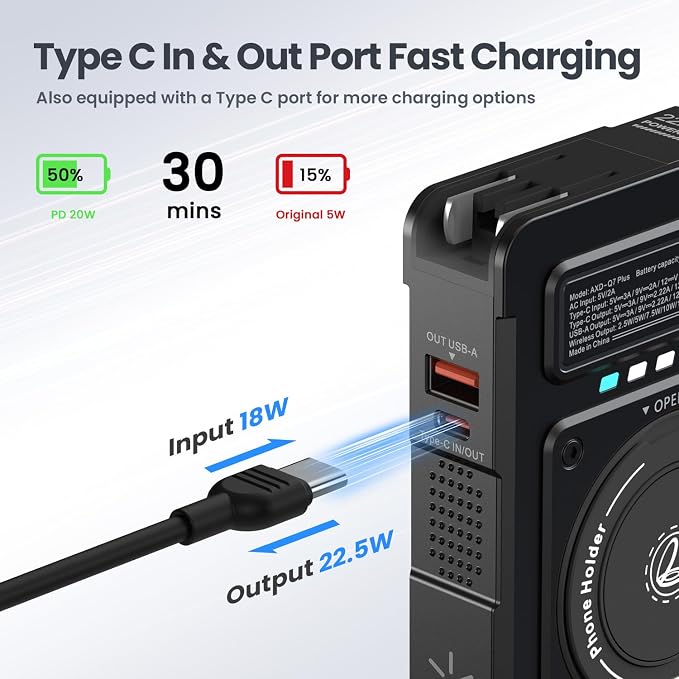 ummz for Magsafe Battery Pack 10000mAh,5-in-1 Magnetic Portable Charger with Wall Plug, Wireless Power Bank for Apple Watch,22.5W Fast Charging PowerBank for iPhone 17 Pro Max/16/15/14/13/12 Mini - Image 3