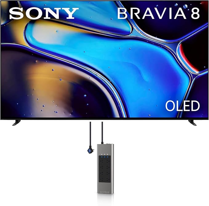 Sony K55XR80 55 Inch IMAX Enhanced Bravia OLED 4K HDR Google TV with an Austere 5S-PS8-US1 V-Series 8-Outlet Power w/Omniport USB (2024) by Unknown