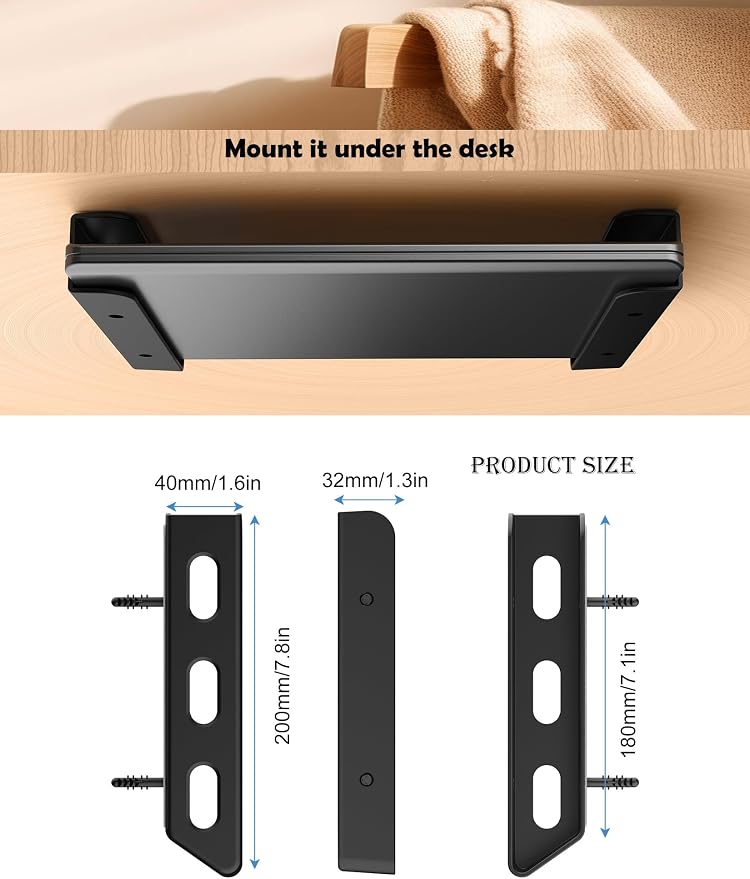Under Desk Laptop Holder/Wall Mount, Compatible - Image 2