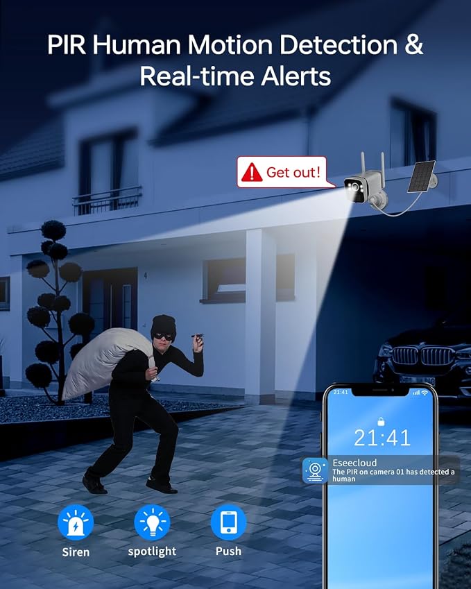 4MP Solar Powered Security Camera Outdoor Wireless System - Image 7