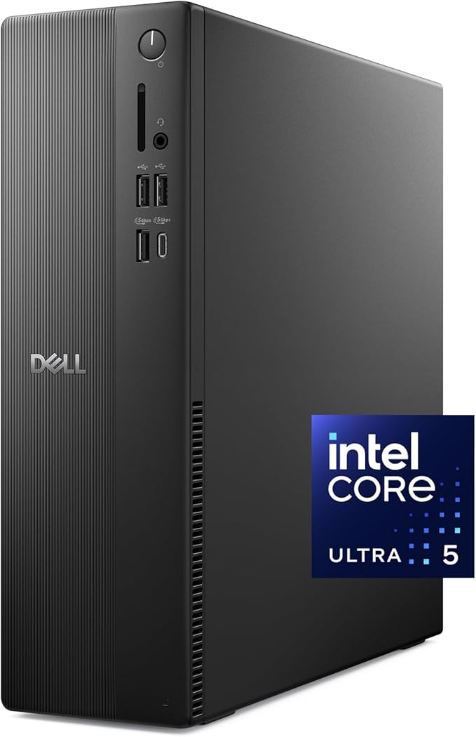 Dell Slim Desktop, Intel Core Ultra 5-225, 512GB SSD, Windows 11 Home | Intel UHD Graphics, 16GB DDR5, Wi‑Fi 6, Bluetooth, Wired Keyboard, ECS1250 by Dell