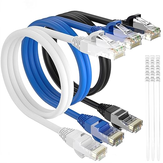 Adoreen Cat 6 Ethernet Cable 3 Ft-3 Pack, High Speed Short Patch Cables Network by Adoreen