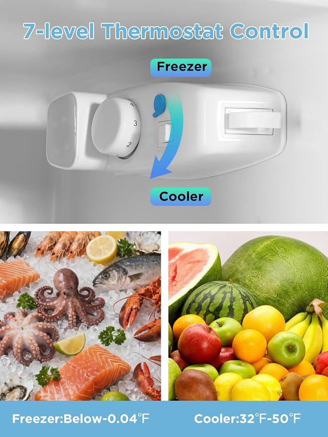 F.W.WOOLWORTHS 4.0 Cu.Ft Refrigerator with Freezer | Compact Fridge with 2 Doors for Office, Kitchen, Dorm and Bedroom, 7 Level Temp Adjustable Thermostat, Silver - Image 8