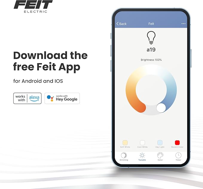 Feit Electric PAR38/RGBW/CA/AG 90 Watt Equiv, 2.4 GHz WiFi Only, No Hub Required - Image 10