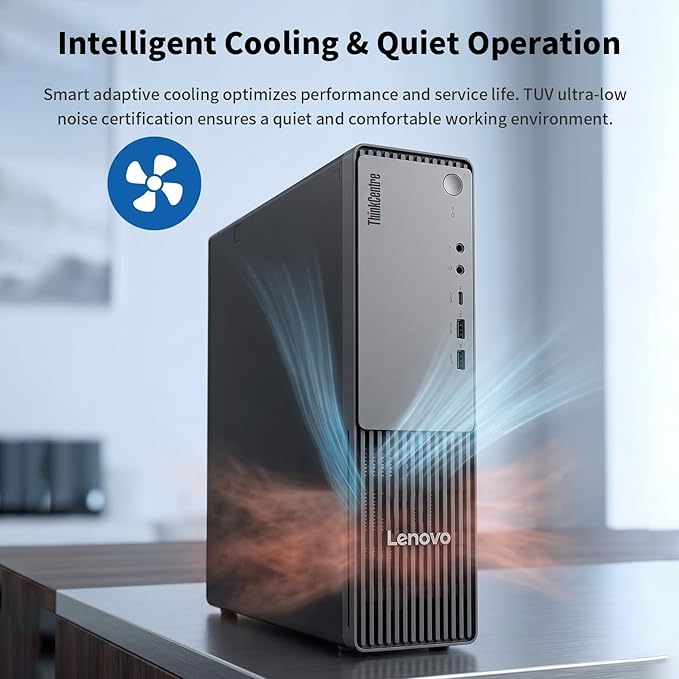 Lenovo ThinkCentre Neo 55s Business SFF Desktop, AMD Ryzen 5 220 (up to 4.9 GHz), 16GB DDR5, 1TB SSD, Support 2-Monitor 4K, HDMI, DP, Wired KB & Mouse, Wi-Fi, Win 11 Pro, 2026 Small PC, w/Bundle - Image 7