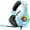 Ozeino Gaming Headset for PC, Ps4, Ps5, Xbox Headset with 7.1 Surround Sound, Gaming Headphones with Noise Cancelling Mic RGB Light Over Ear Headphones for Xbox Series X/S, Switch-Light Blue by Ozeino