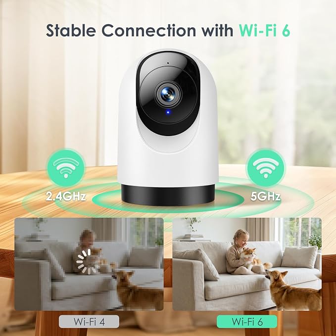 YOTON Indoor Security Camera, 2K 360° Wi-Fi Baby Monitor & Pet Camera w/Motion - Image 3