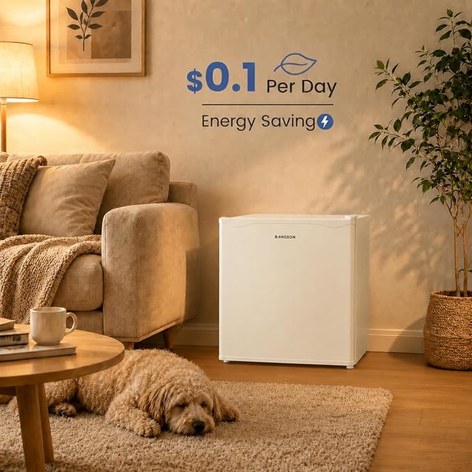 1.7 Cu.Ft Mini Fridge with Freezer,Cream White | Compact Single Door Refrigerator - Energy Saving, Low Noise - Perfect for Office, Apartment, Dorm, Bedroom - Image 8