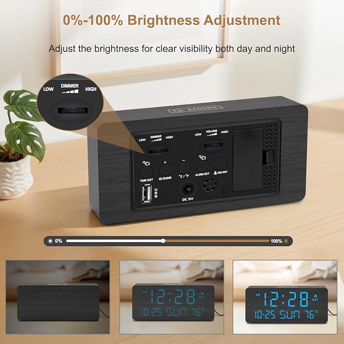 DreamSky Wooden Digital Alarm Clocks - Image 6