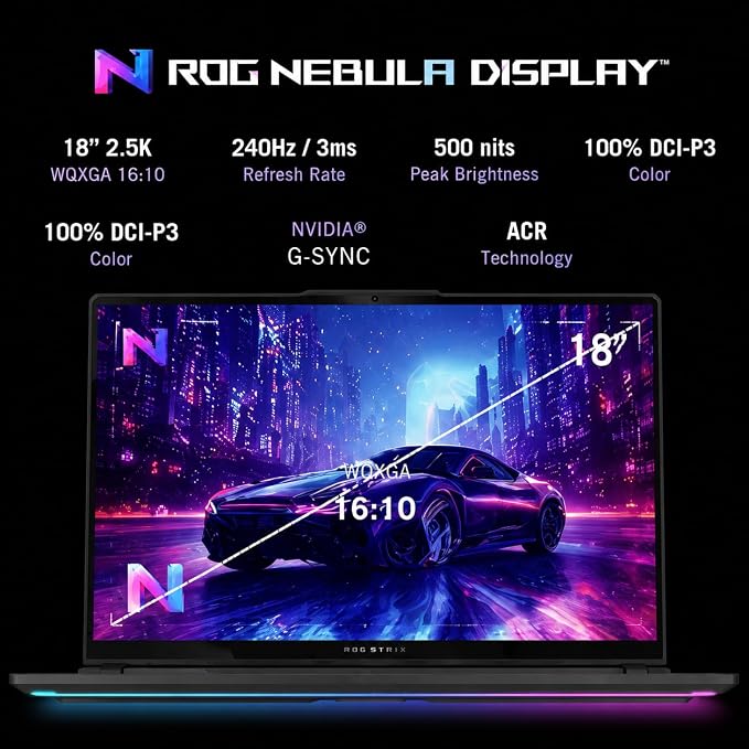 ASUS ROG Strix G18 Gaming Laptop, 18” 2.5K 240Hz Nebula Display, Intel Core Ultra 9 275HX, GeForce RTX 5060, 32 GB DDR5-5600, 2 TB SSD, Wi-Fi 7, Windows 11 Pro, RGB Backlit KB, ROG Cooling, Gaming PC - Image 5