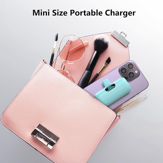 Mini Portable Charger USB C Power Bank,Upgraded 5000mAh PD Fast Charging Battery Pack Built-in USB-C Connector Travel Essential for iPhone17/17Pro/17Pro Max/Air/16 Plus/16Pro Max/15 Series,Android etc - Image 4