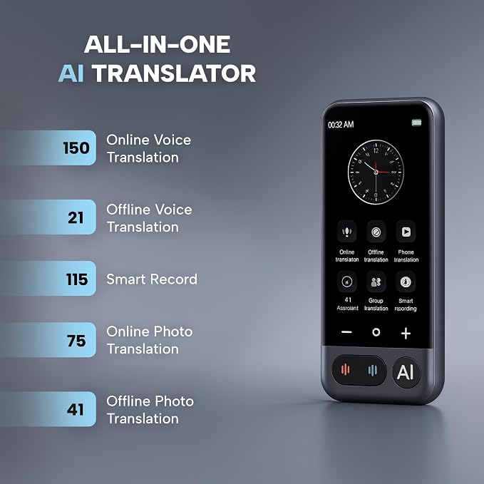 Language Translator Device AI Premium 2026 | 150 Languages | Online & Offline - Image 2