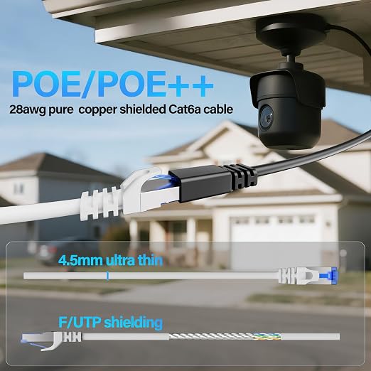 Cat6A Ethernet Cable Shielded 10Gbps 3 ft, Slim Shielded Ethernet Cable Cat 6 - Image 6