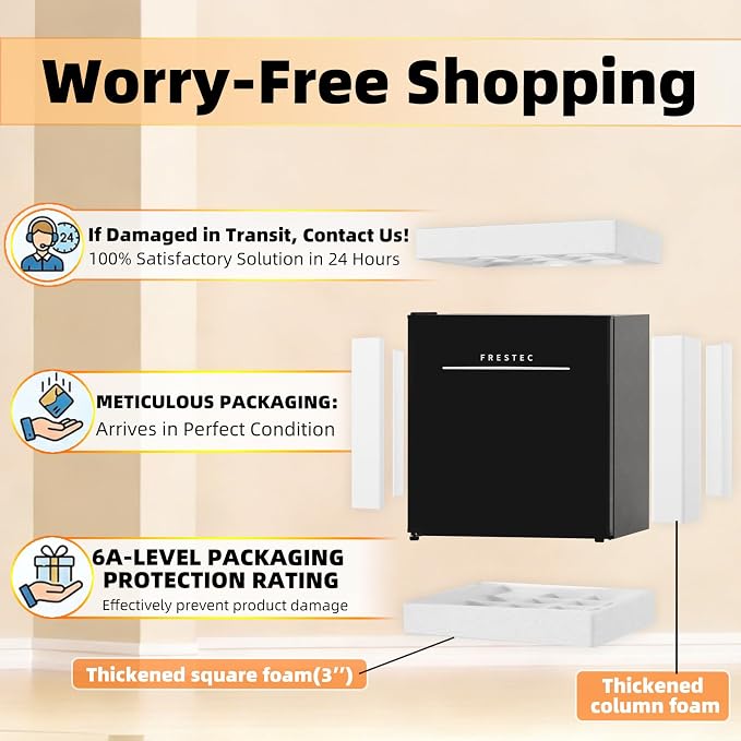 1.7 Cu.Ft Mini Fridge with Freezer, Mini Fridge for Bedroom, Small Refrigerator, Dorm Refrigerators with Freezer, Compact Refrigerator for Office, Apartment, Bedroom (Black) - Image 6