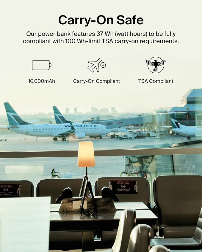 Belkin Portable Charger - 15W 3 Port Power Bank Battery Pack with 10000mAh Battery - Fast Charging for iPhone, Samsung Phone, More - USB C to A Cable Included - Image 2