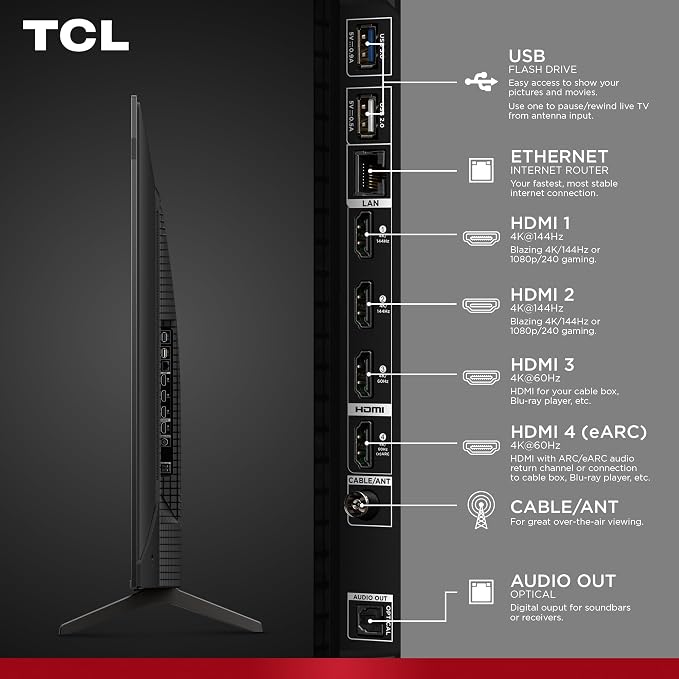 TCL 55" T7 4K QLED Google TV with 144Hz Gaming (55T7) | Smooth Motion for Sports & Gaming - Image 21