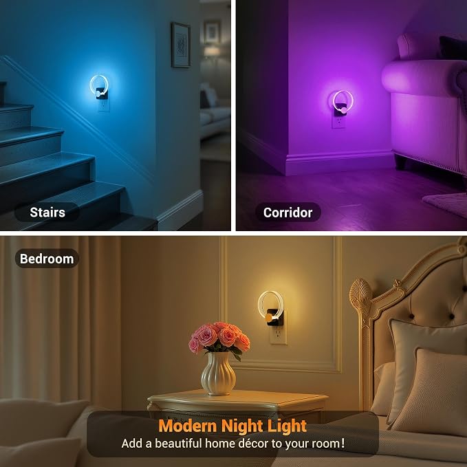 JandCase Night Light, Color Changing Night Lights Plug into Wall, RGB Nightlight - Image 5