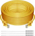 Adoreen Cat 6 Ethernet Cable 25 Ft-Yellow, Outdoor & Indoor Snagless Long Round by Adoreen