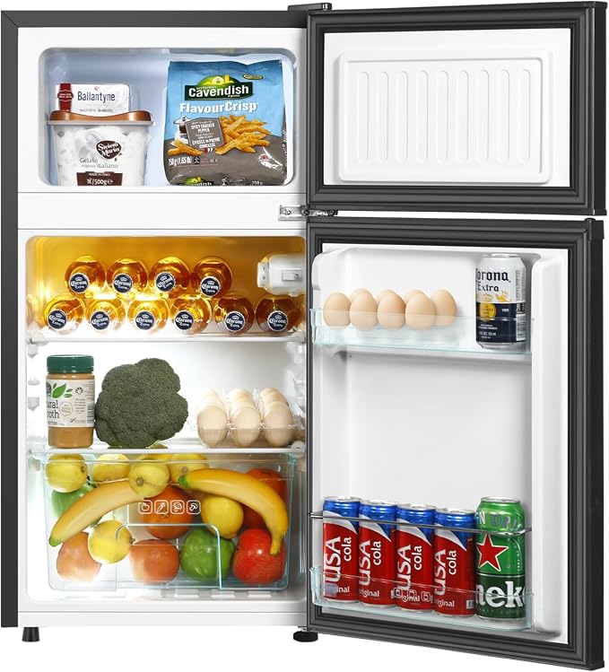 Mini Fridge With Freezer,3.2 Cu.Ft Compact Refrigerator,Mini Refrigerator With 2 Doors For Bedroom,Office,Kitchen,Apartment,Dorm(sliver) - Image 2