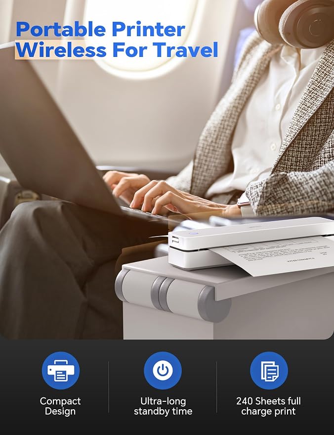iDPRT MT610Pro Portable Thermal Printer, 300DPI HD Mobile-Travel-Printers - Image 3