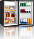 4.4 Cu.Ft Mini Fridge with Freezer, Single Door Mini Refrigerator, 5 Settings Temperature Adjustable, Compact Refrigerator for Apartment,Dorm, Office, Bedroom by HAILANG