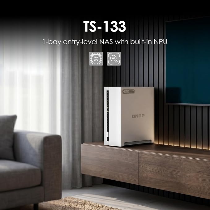 QNAP TS-133-US 1 Bay Affordable Desktop NAS - Image 2